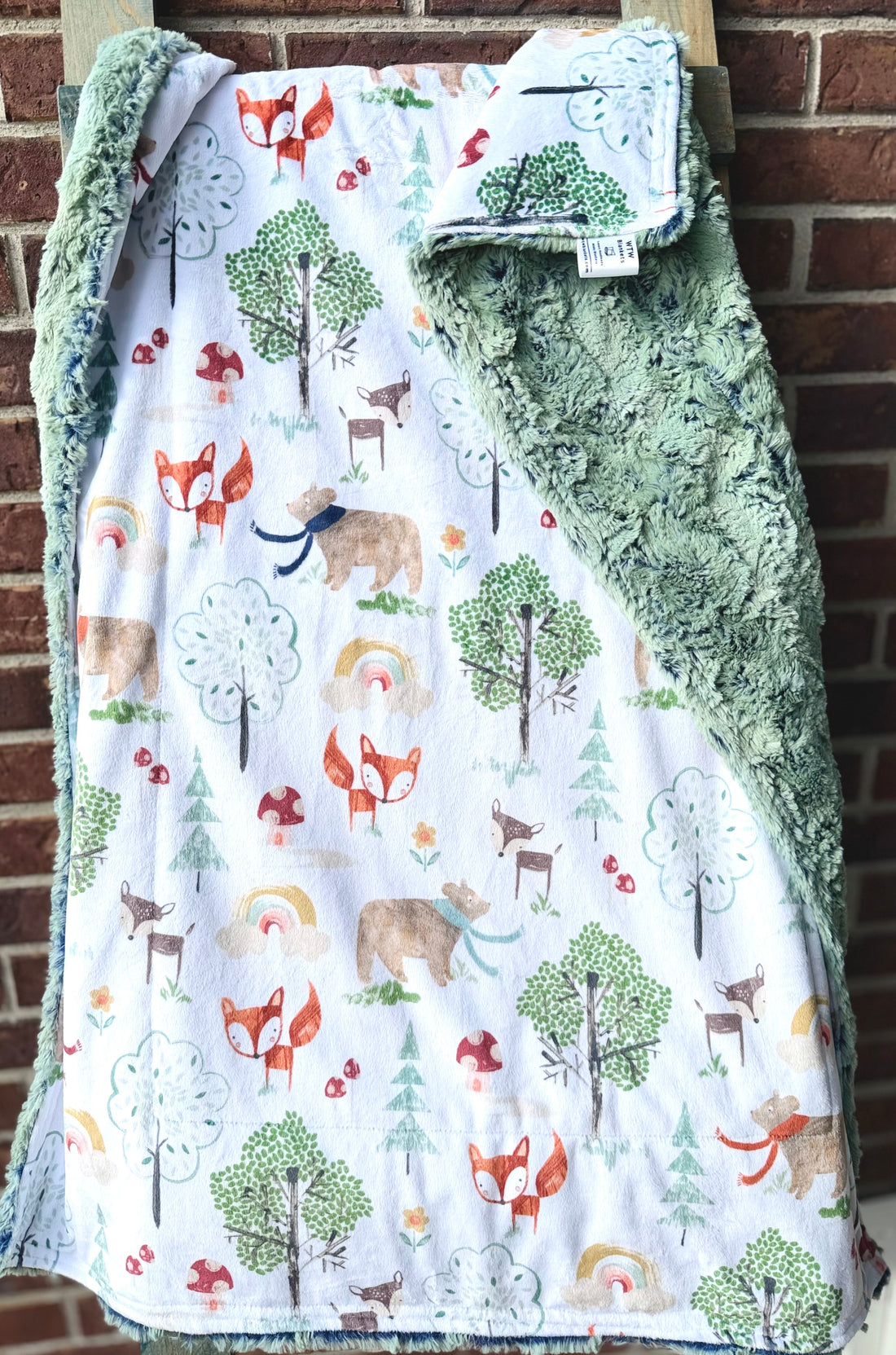 All That Wander - Wild Rabbit Artichoke - Baby Luxury Minky Blanket - 28x40" - RTS