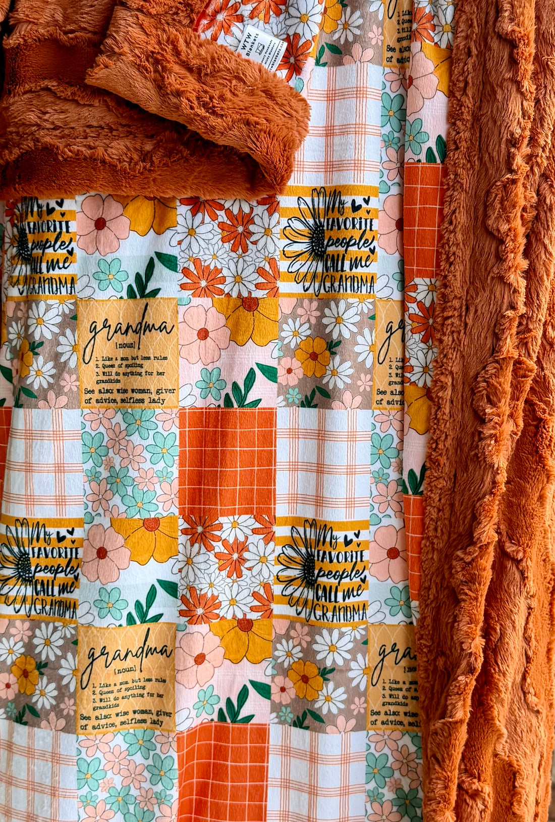 Grandma quilt - Ginger Luxury Minky Blanket -  PRE-ORDER (Choose backing after ordering)