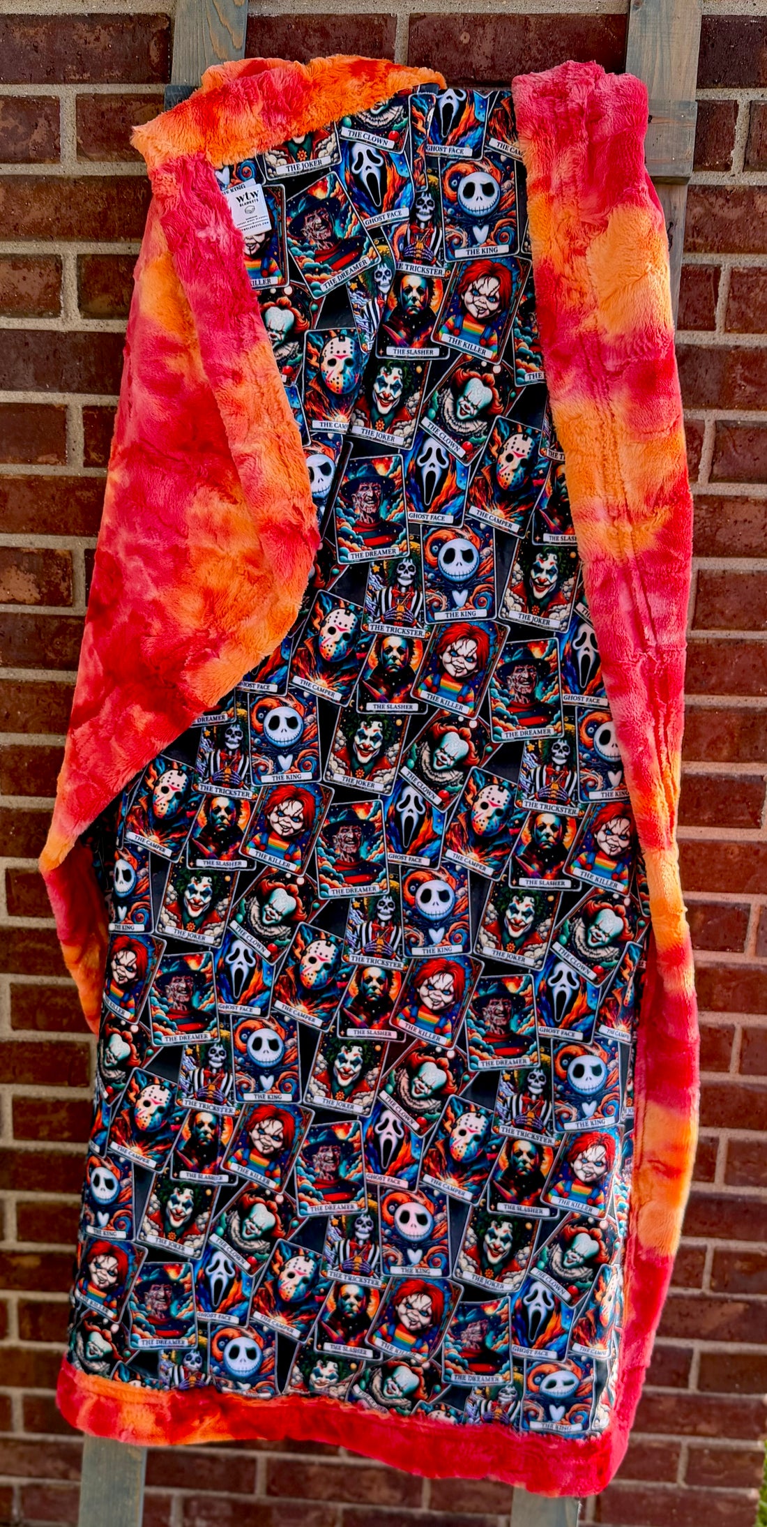 **WTW EXCLUSIVE** Firecracker Spooky Tarot - Adult Travel Luxury Minky Blanket - RTS
37x58”