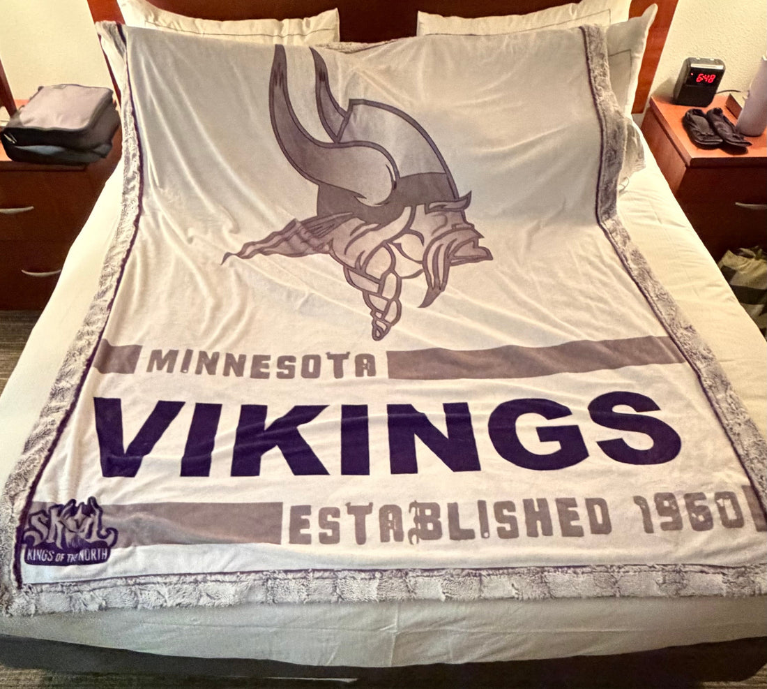 Vikings White Out Edition - Adult Luxury Minky Blanket - PRE-ORDER