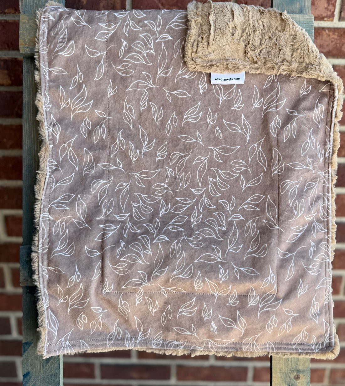 Floral Taupe - Luxury Minky - 19x27" - RTS