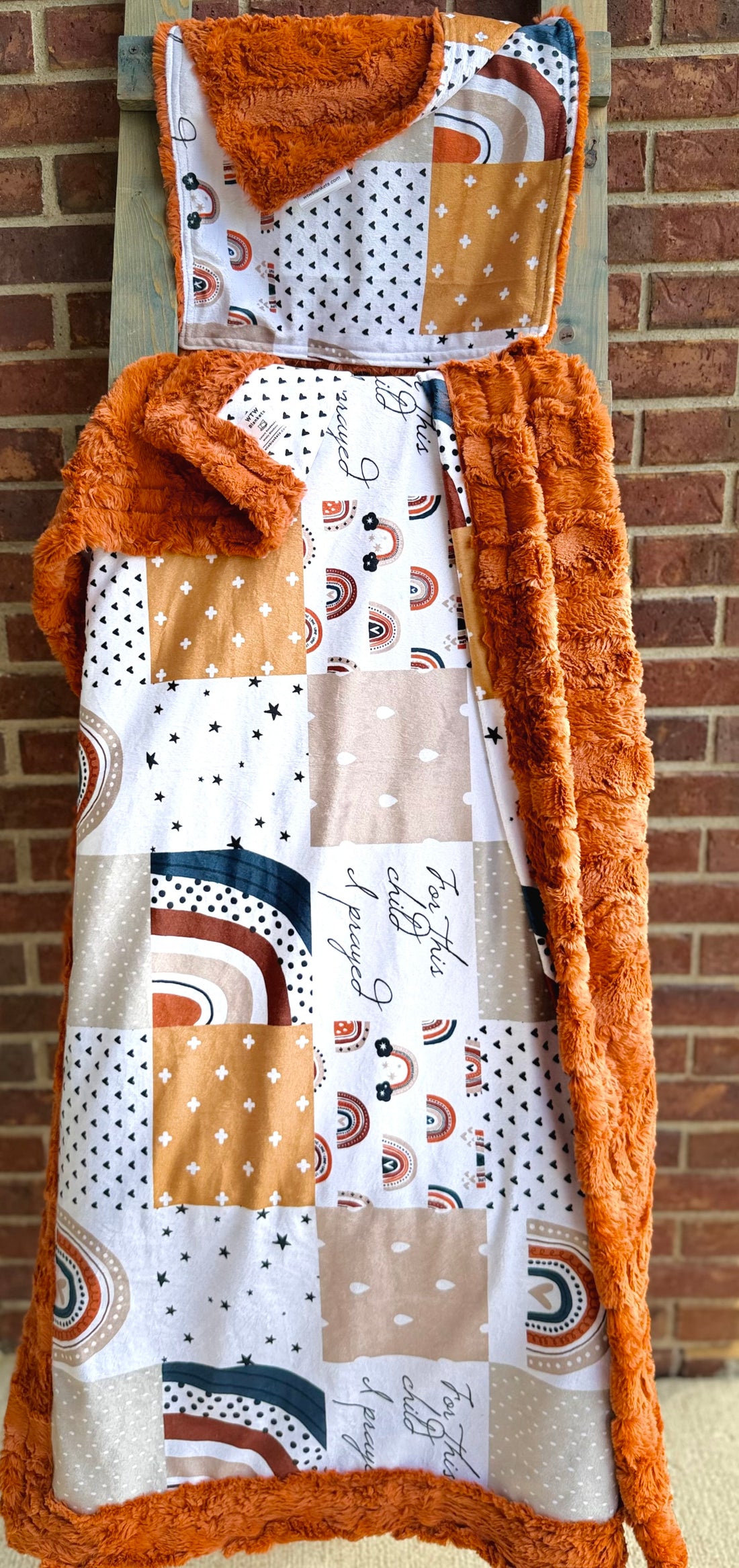 “For This Child I Prayed” Ginger Glacier Limited Edition SET - Lovey & Child Luxury Minky Blanket - RTS