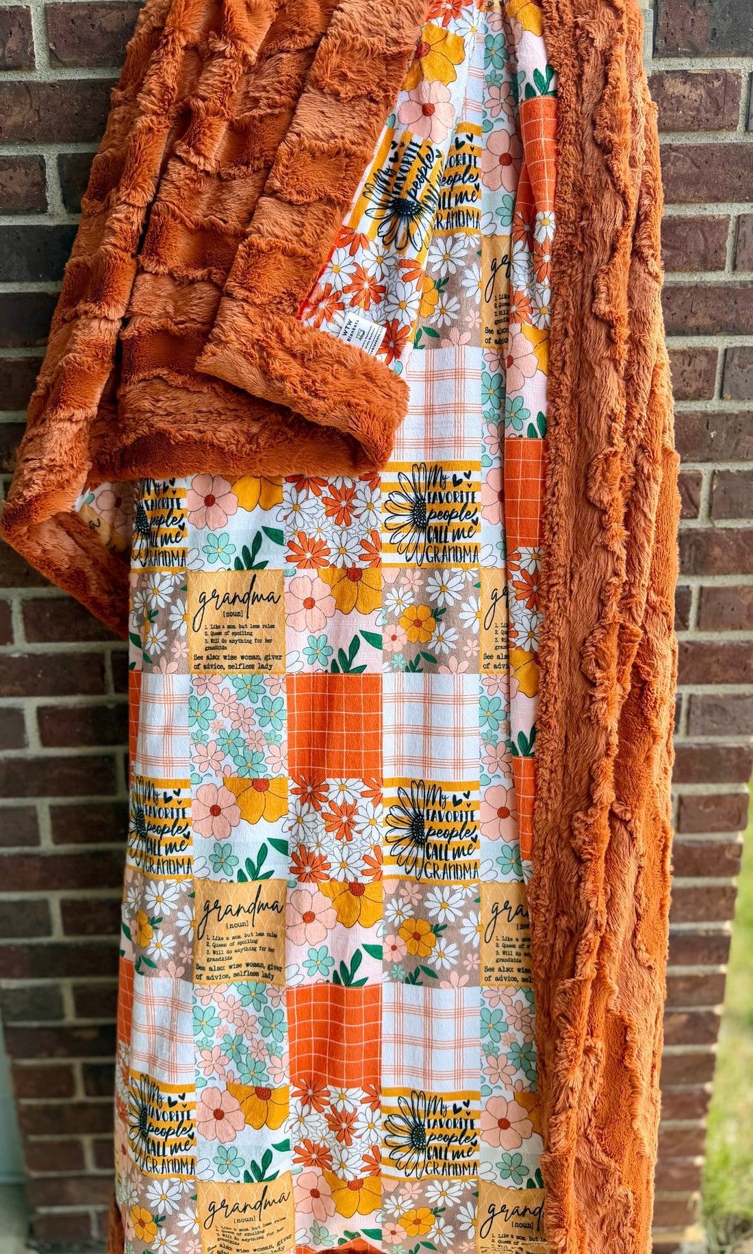 Grandma quilt - Ginger Luxury Minky Blanket -  PRE-ORDER (Choose backing after ordering)