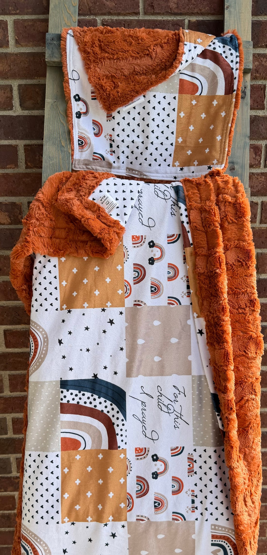 “For This Child I Prayed” Ginger Glacier Limited Edition SET - Lovey & Child Luxury Minky Blanket - RTS