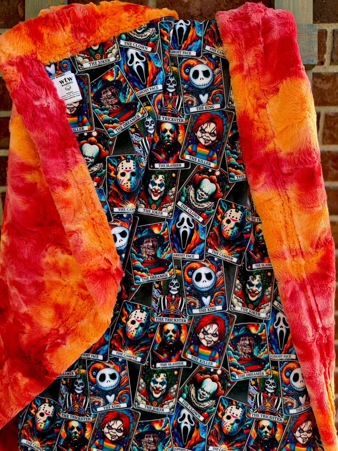 **WTW EXCLUSIVE** Firecracker Spooky Tarot - Adult Travel Luxury Minky Blanket - RTS
37x58”