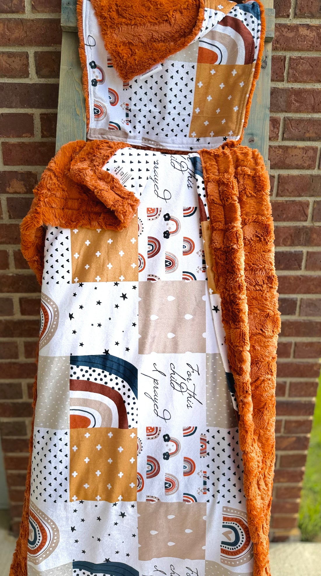 “For This Child I Prayed” Ginger Glacier Limited Edition SET - Lovey & Child Luxury Minky Blanket - RTS