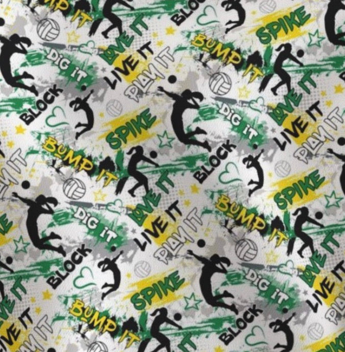 Volleyball - Green/Yellow/Black backing - Luxury Adult Blanket -58x70" - (Pre-Order)