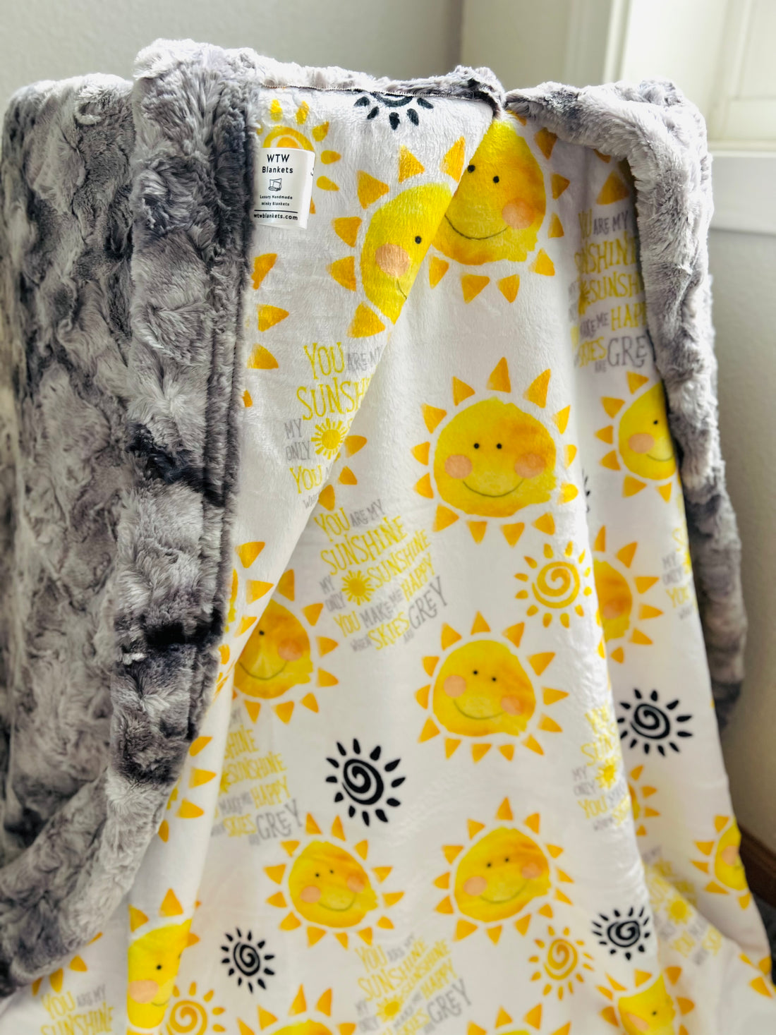 “You are my sunshine” Cloudy Galaxy - Luxury Minky Blankets (All sizes) - PRE-ORDER (Made to Order)