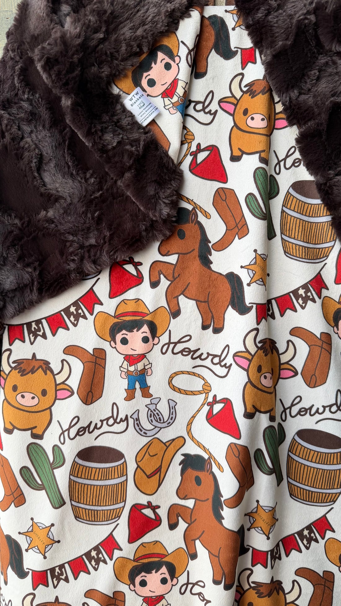 Cowboy HOWDY! - Luxury Minky Blanket - PRE-ORDER