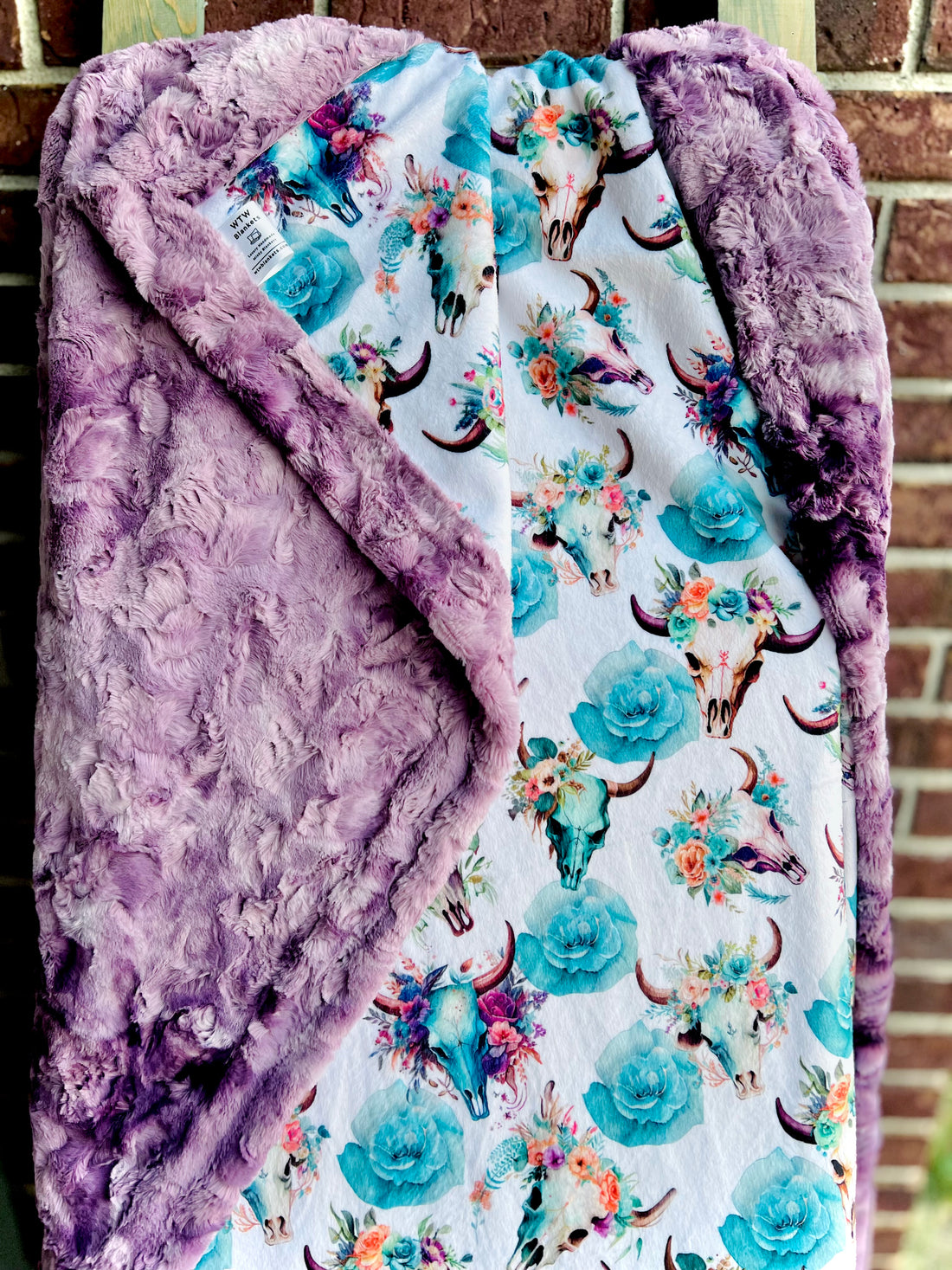 Elderberry Galaxy Skull Adult Luxury Minky Blanket