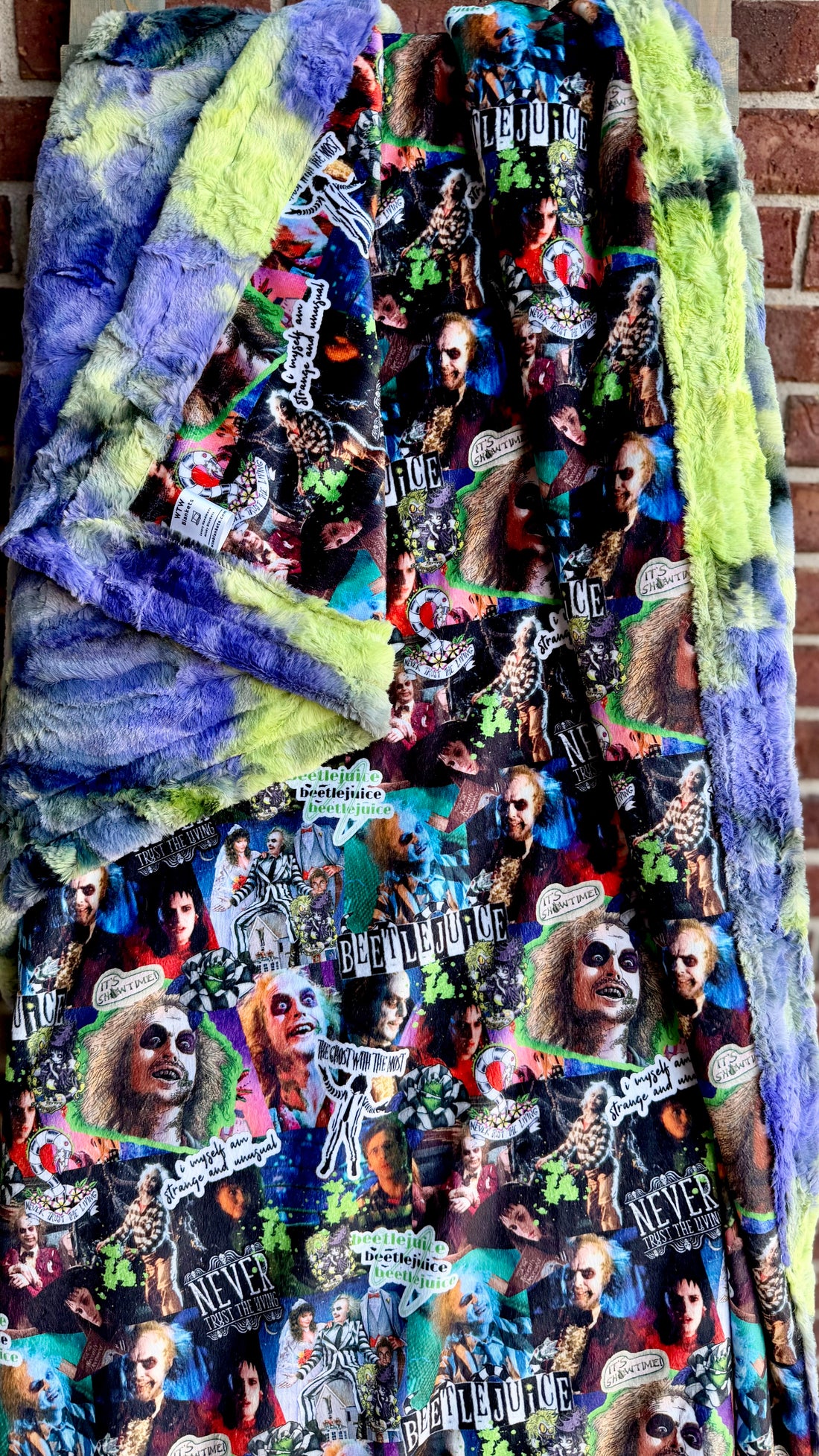 BeetleJ. Mardi Gras Tie Dye - Adult Luxury Minky Blanket - RTS