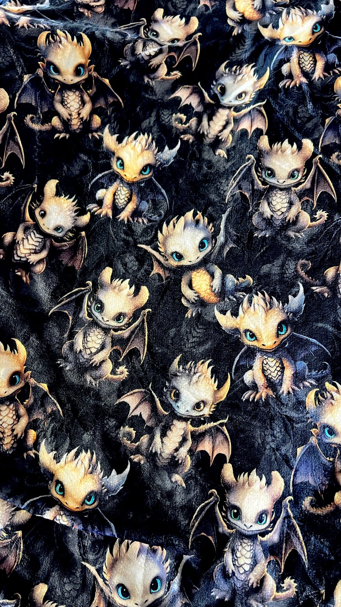 Baby Dragon Luxe Minky - Black Luxe Minky Blanket - (IN STOCK - Made to Order)