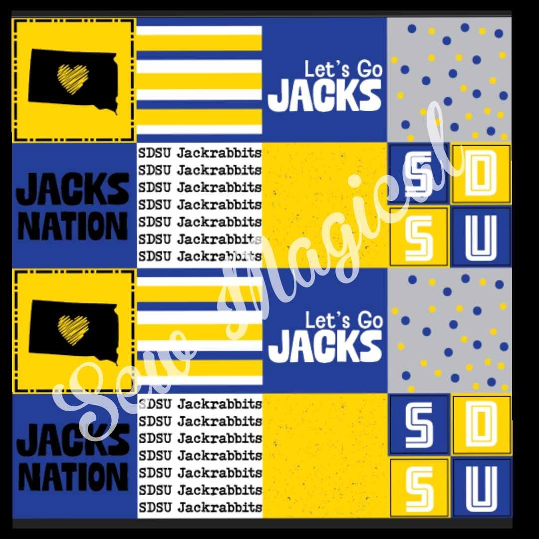 SDSU jacks quilt - Luxury Minky Blanket -  PRE-ORDER (Choose backing after ordering)