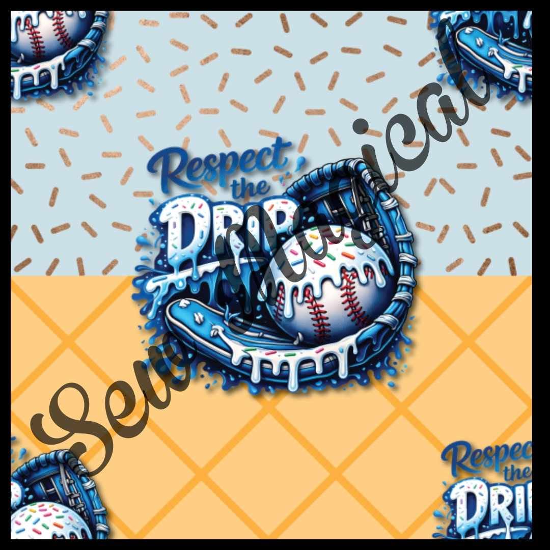 Baseball LIFE Blue Drip - Luxury Minky Blanket - PRE-ORDER (Choose backing after ordering)