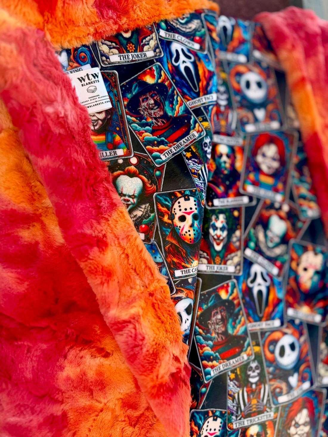 **WTW EXCLUSIVE** Firecracker Spooky Tarot - Adult Travel Luxury Minky Blanket - RTS
37x58”