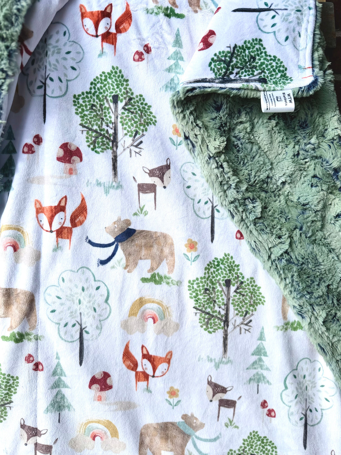 All That Wander - Wild Rabbit Artichoke - Baby Luxury Minky Blanket - 28x40" - RTS