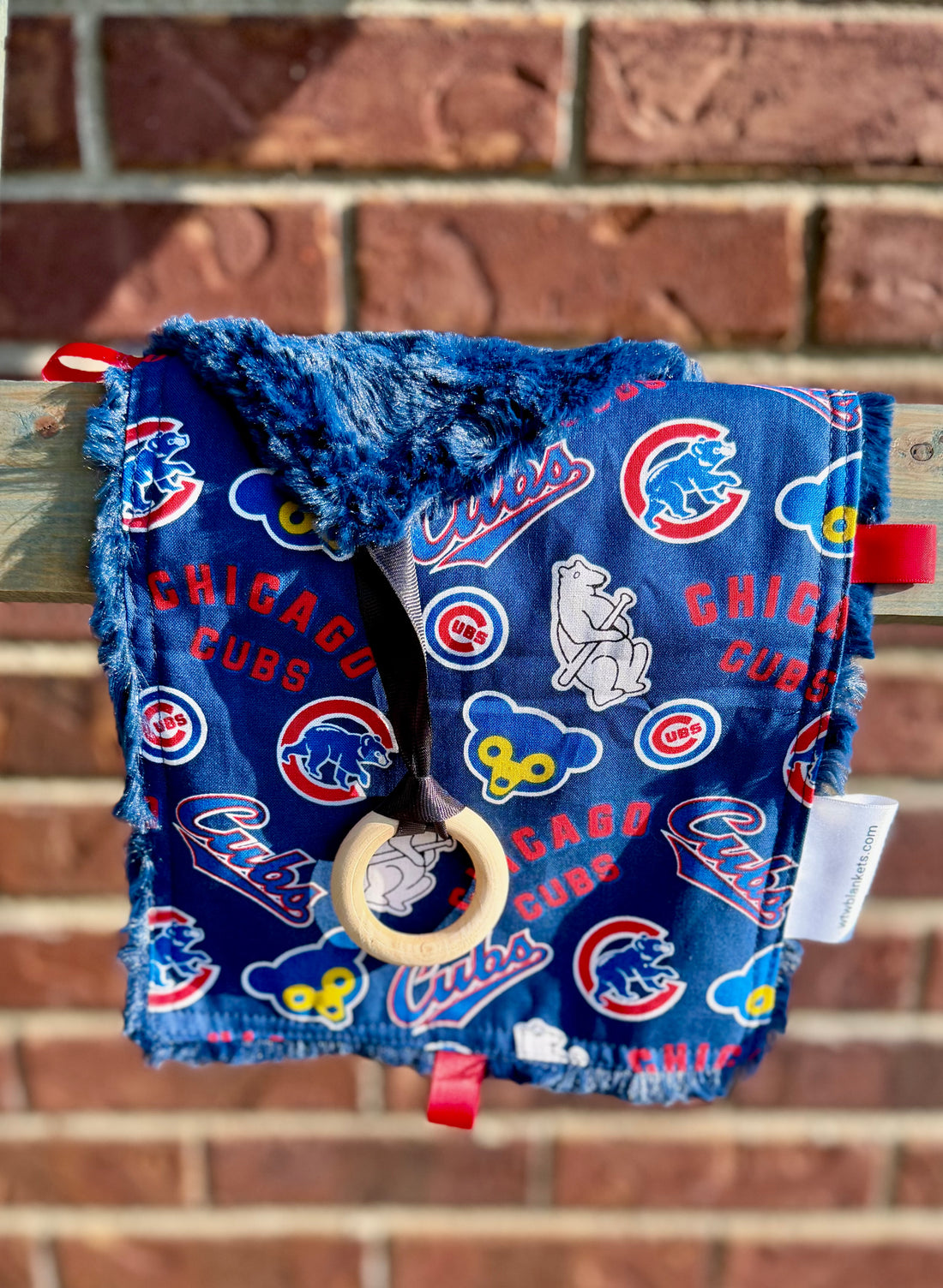 Cotton Cubs w/ Ring - Taggie Mini Lovey - RTS -8x14"