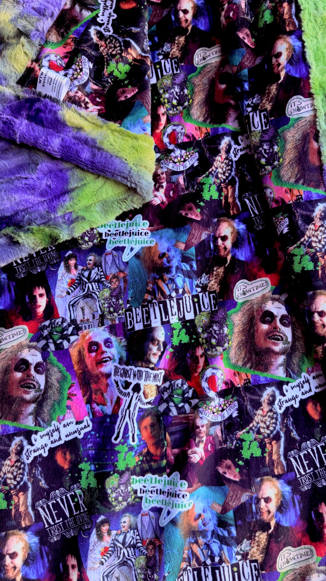 BeetleJ. Mardi Gras Tie Dye - Adult Luxury Minky Blanket - RTS