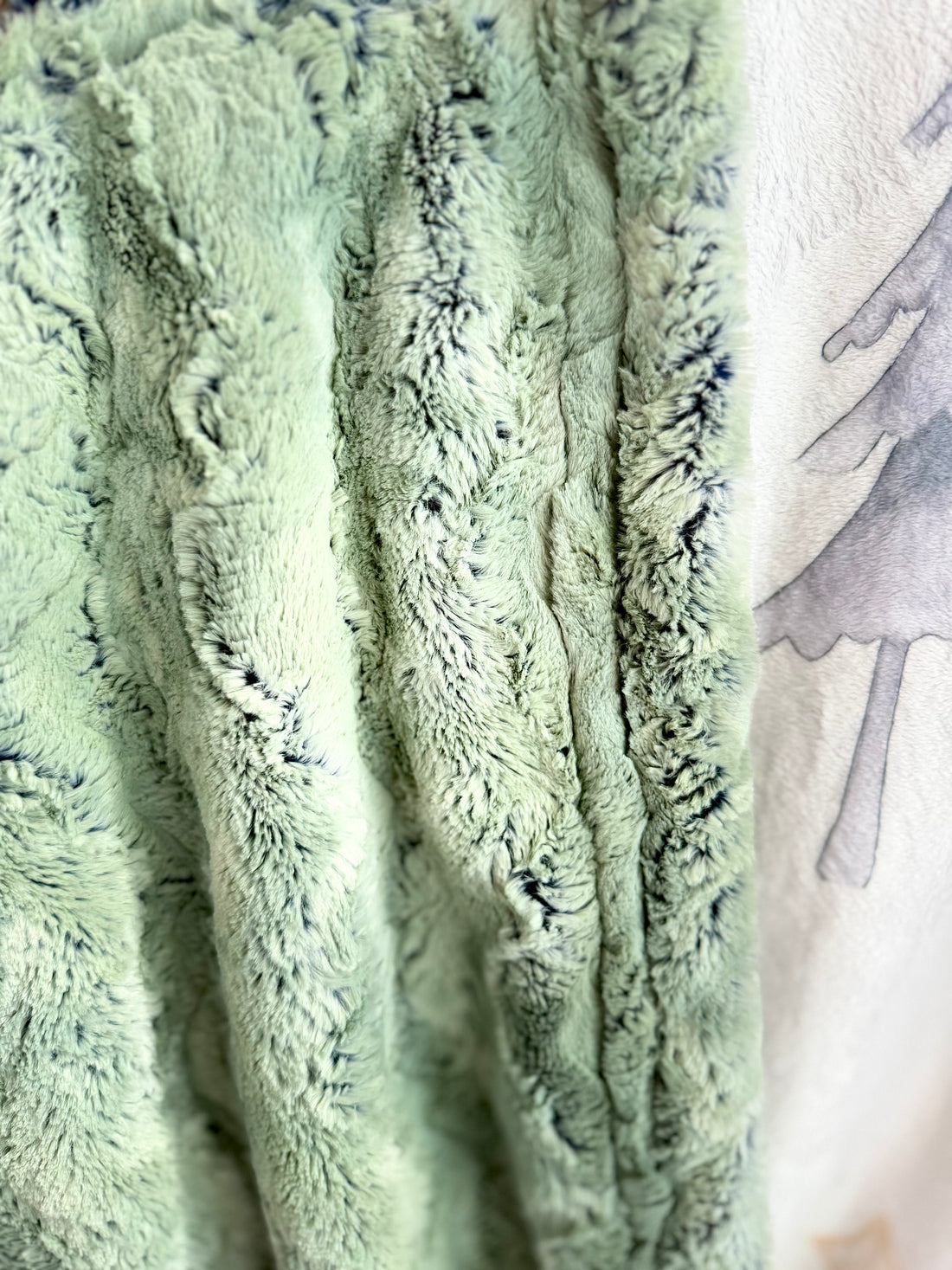 "Let Him Sleep..." Artichoke Wild Rabbit - Child Luxury Minky Blanket - 38x56" - RTS