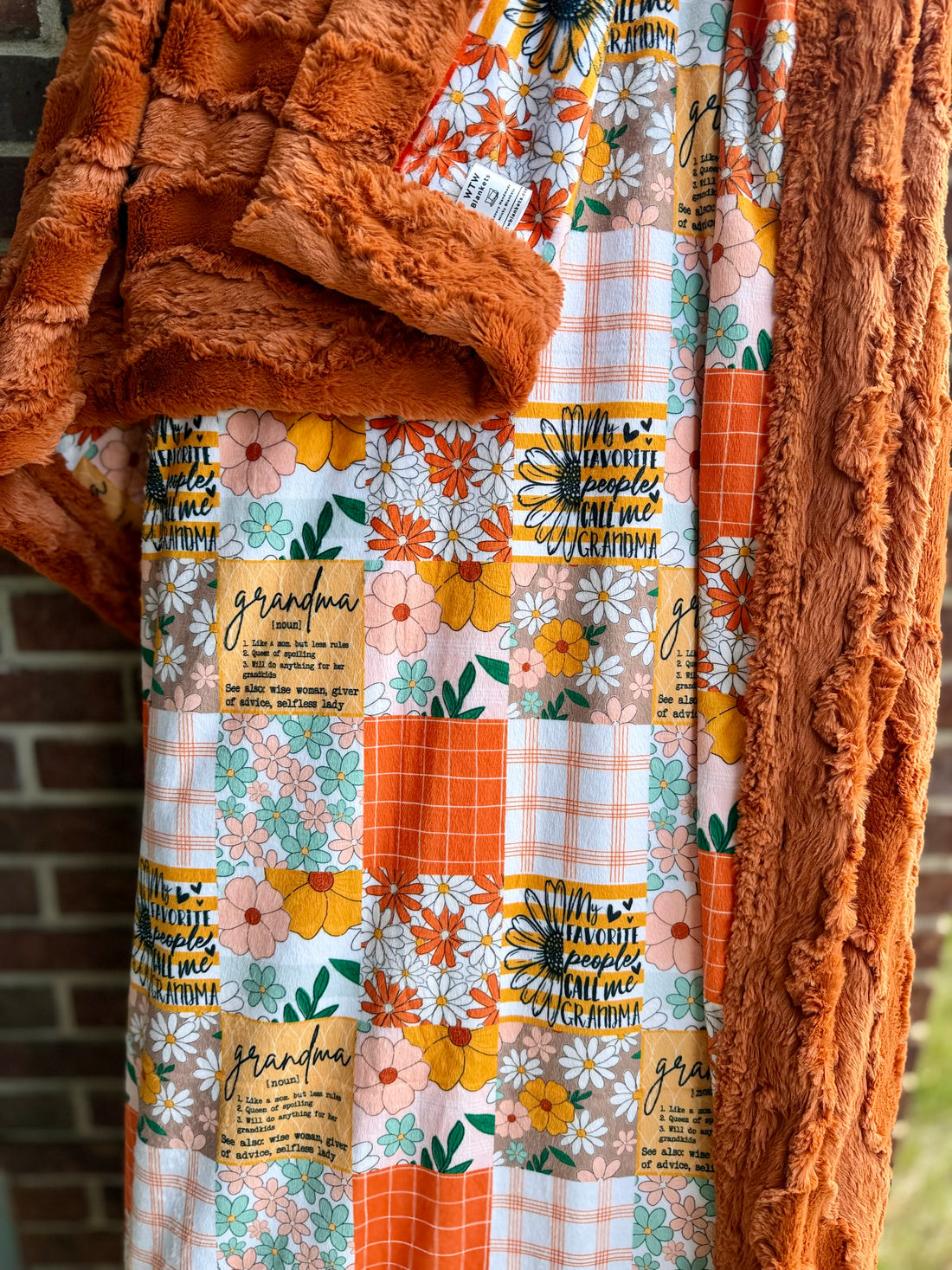 Grandma quilt - Ginger Luxury Minky Blanket -  PRE-ORDER (Choose backing after ordering)