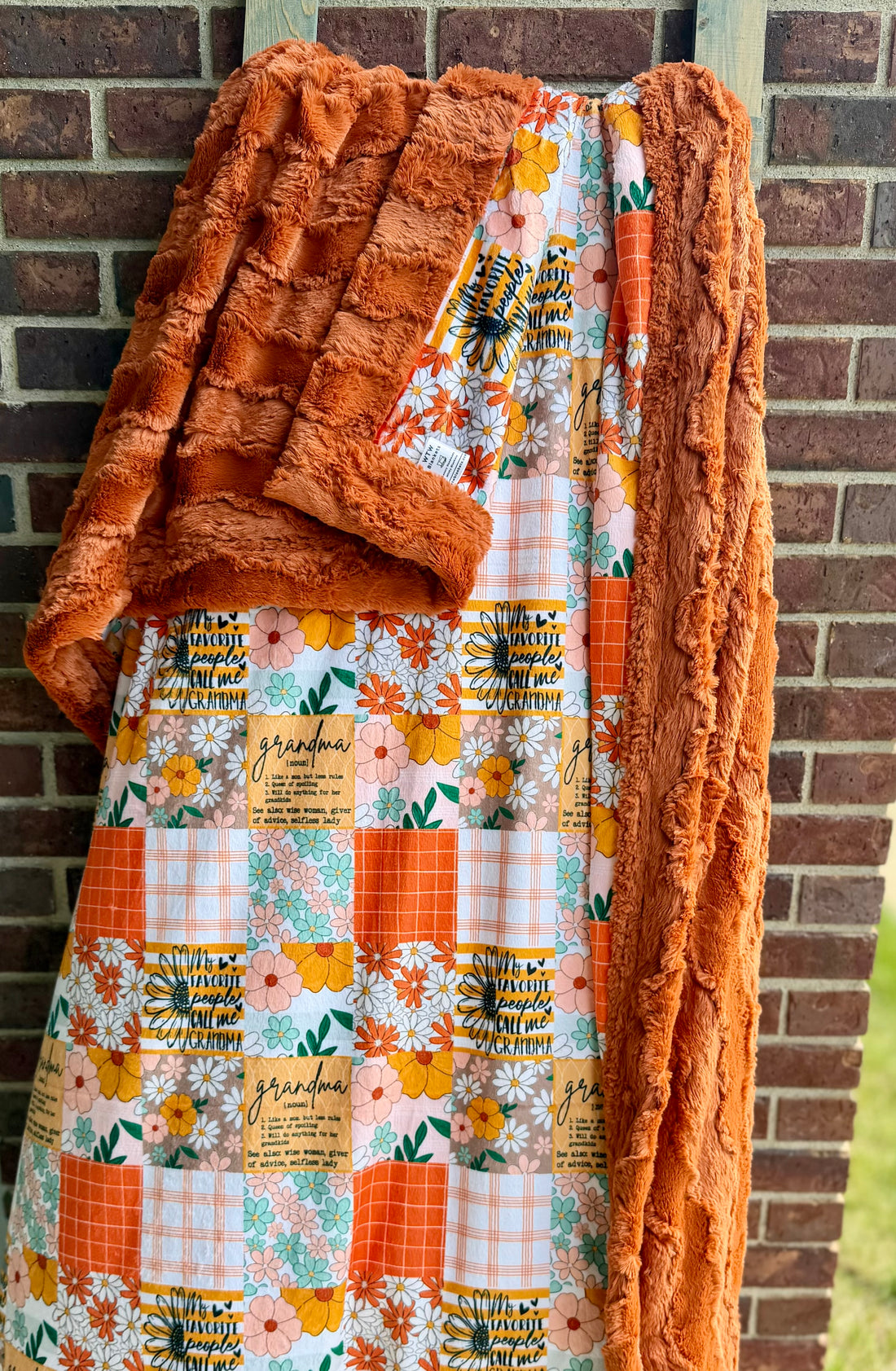 Grandma quilt - Ginger Luxury Minky Blanket -  PRE-ORDER (Choose backing after ordering)