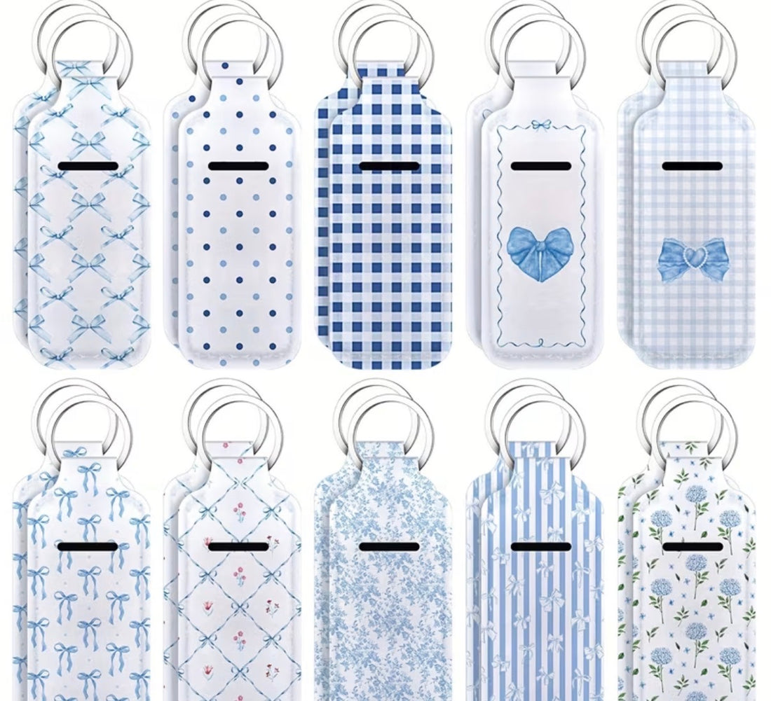 Blue - Chaptstick Holder keychains