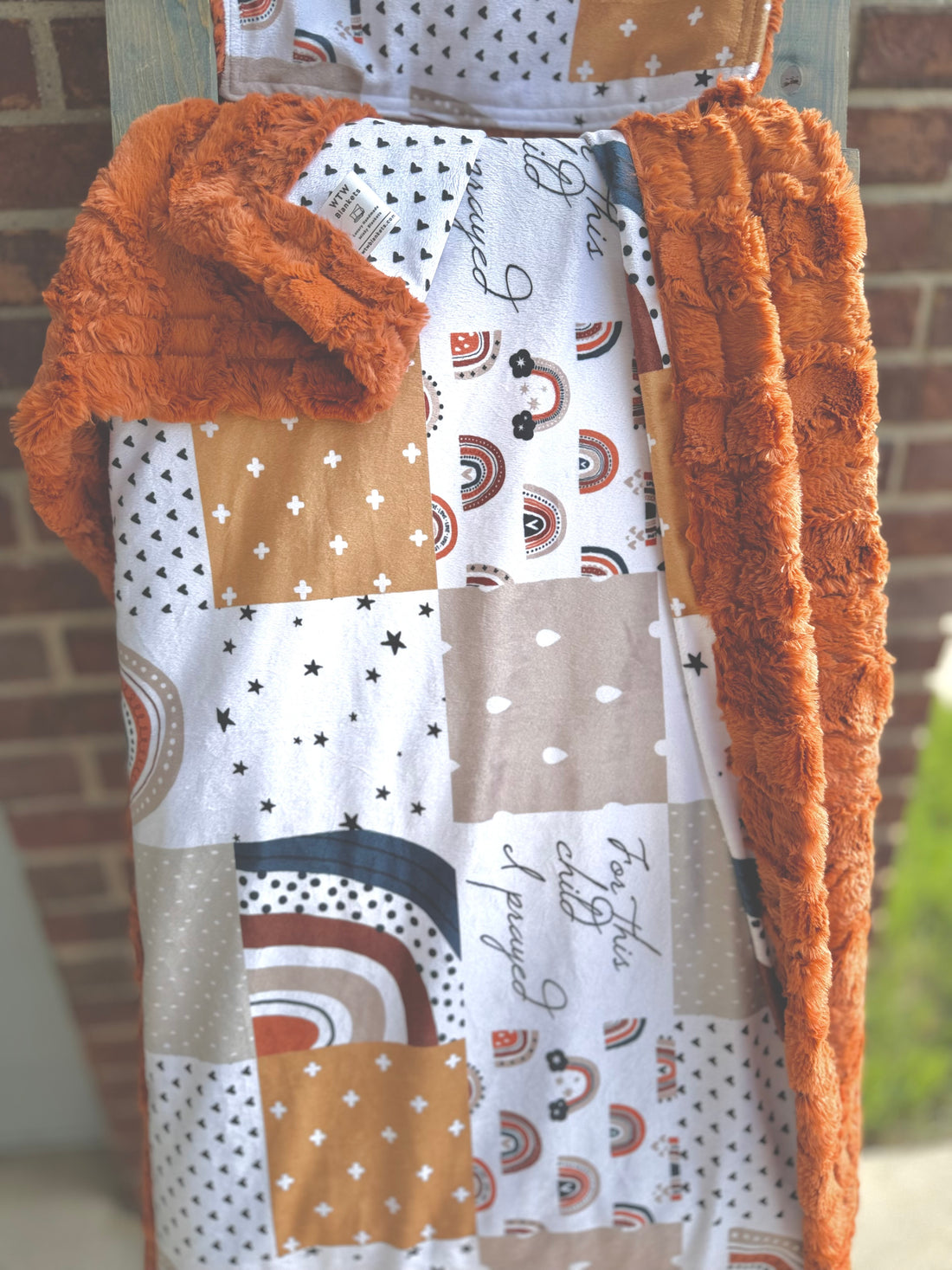 “For This Child I Prayed” Ginger Glacier Limited Edition SET - Lovey & Child Luxury Minky Blanket - RTS