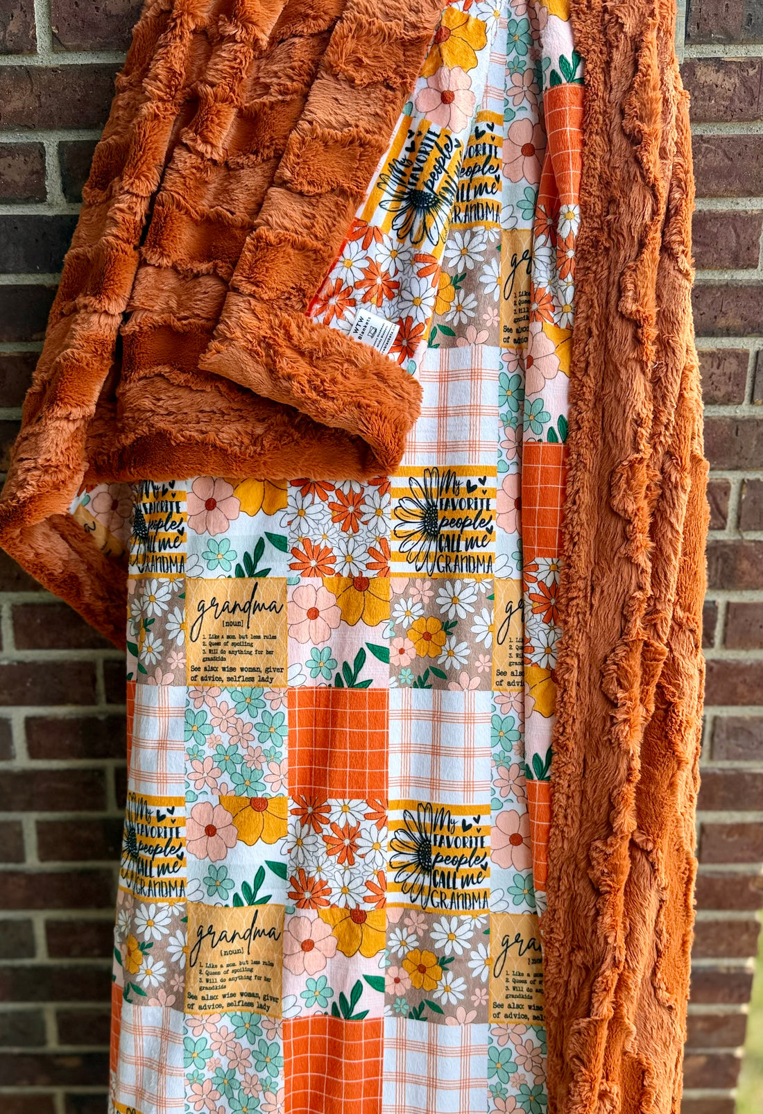 Grandma quilt - Ginger Luxury Minky Blanket -  PRE-ORDER (Choose backing after ordering)