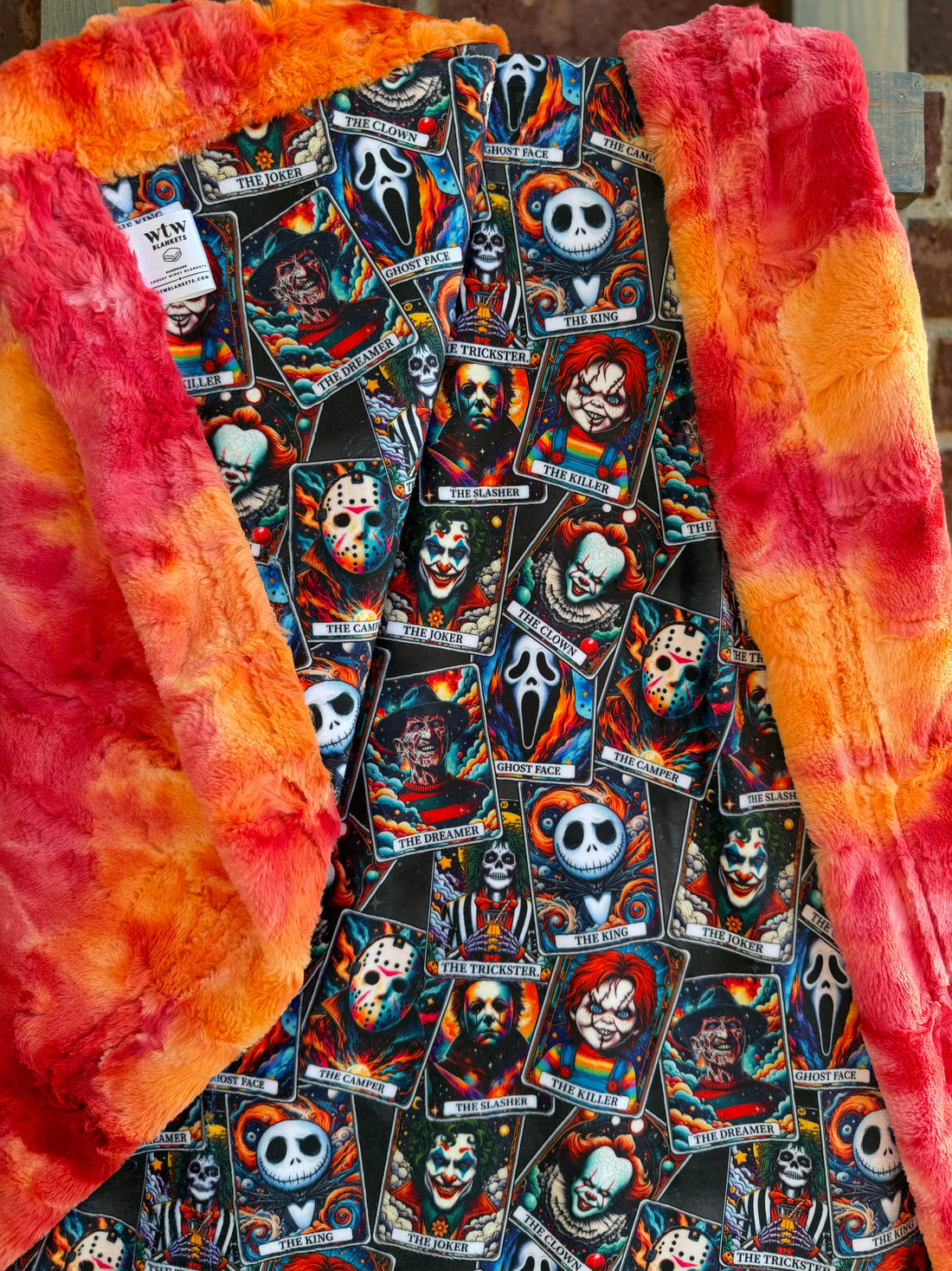 **WTW EXCLUSIVE** Firecracker Spooky Tarot - Adult Travel Luxury Minky Blanket - RTS
37x58”