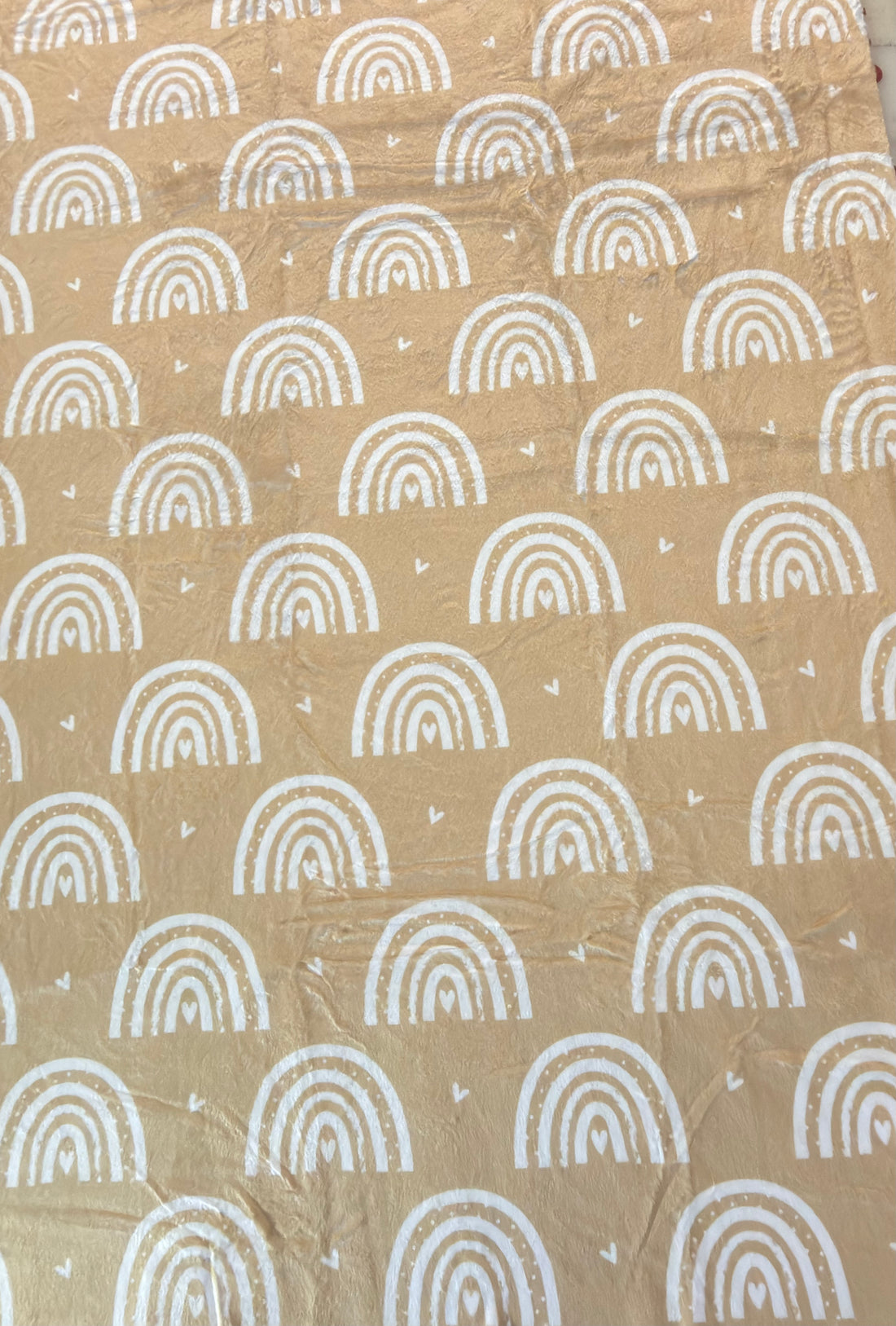 Tan Rainbows - Child/ Adult Travel Luxury Minky Blanket - 36x58"