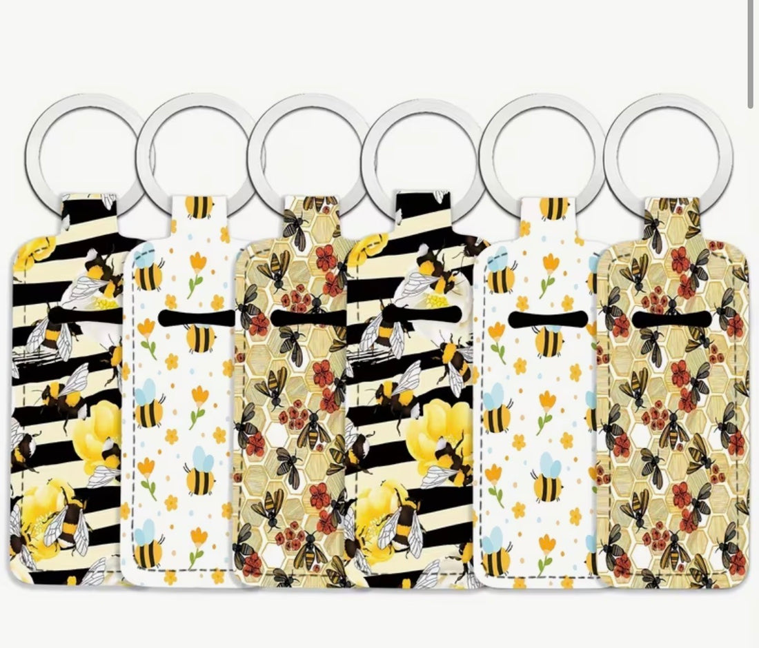 Cute Bee Chapstick holder keychain