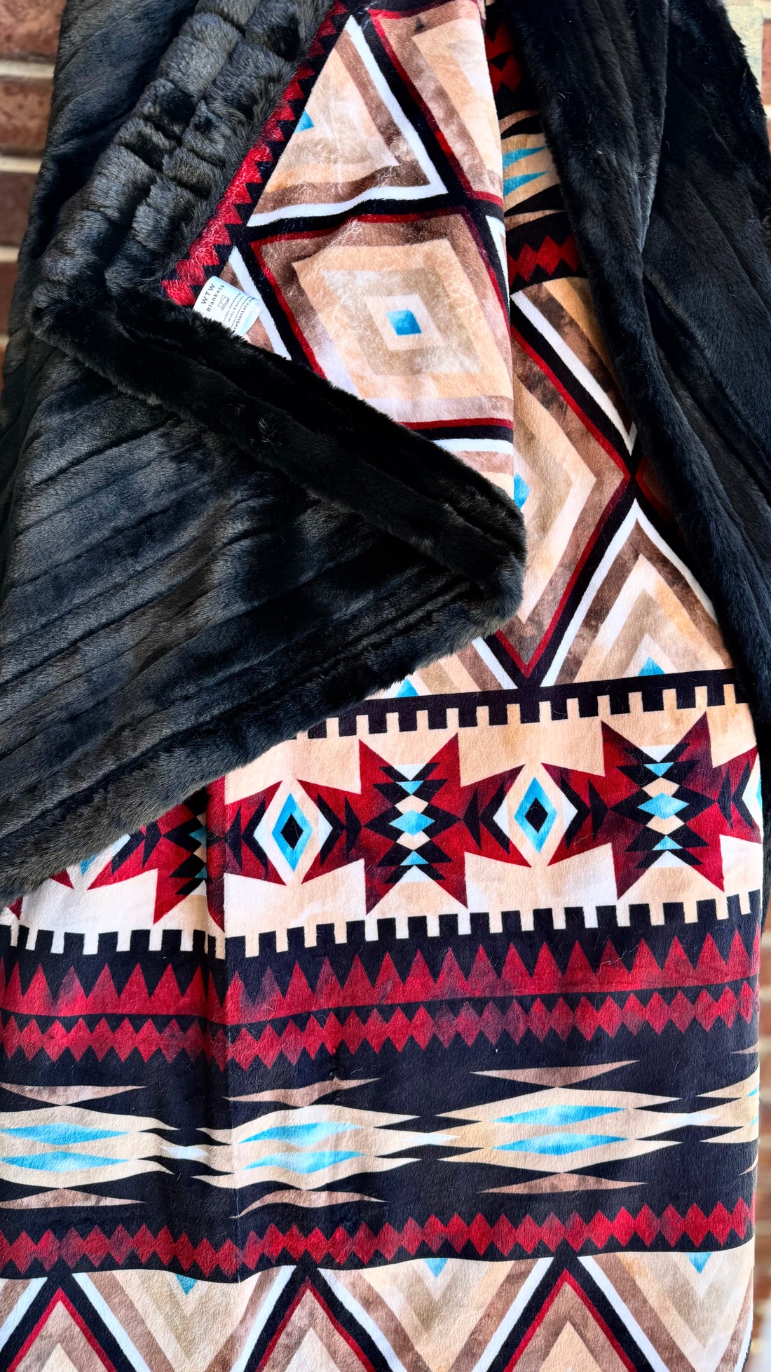 Aztec -PREMIUM- Vienna Black Luxury Minky - Adult XL - 57x80” - RTS