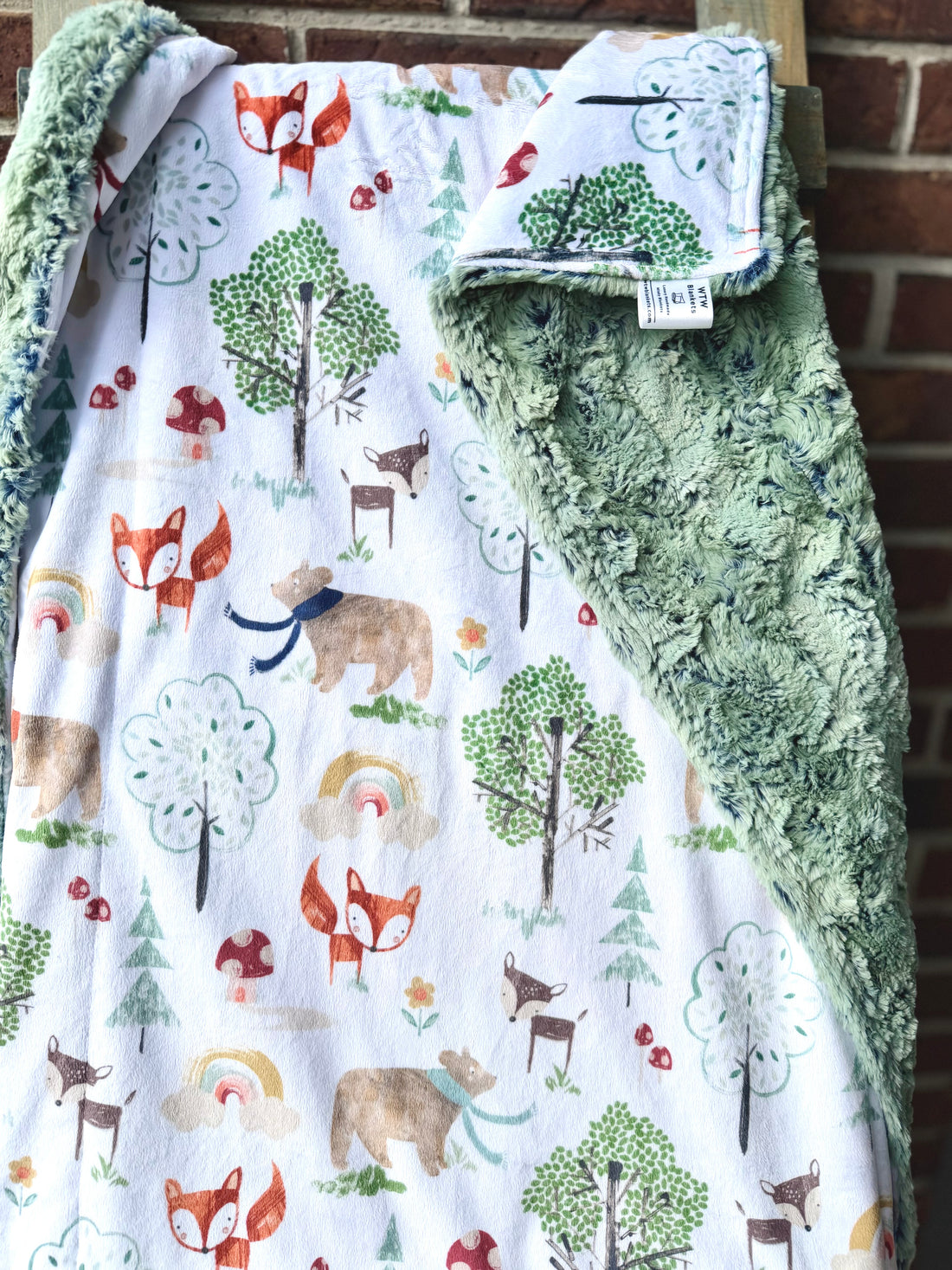 All That Wander - Wild Rabbit Artichoke - Baby Luxury Minky Blanket - 28x40" - RTS
