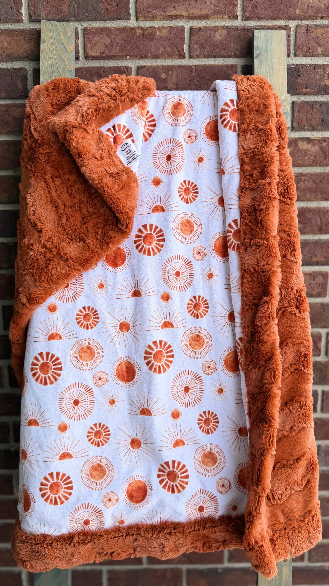 Rustic Sunshine Ginger Glacier Luxury Minky Blanket - XL Baby Blanket - 38x42" - RTS
