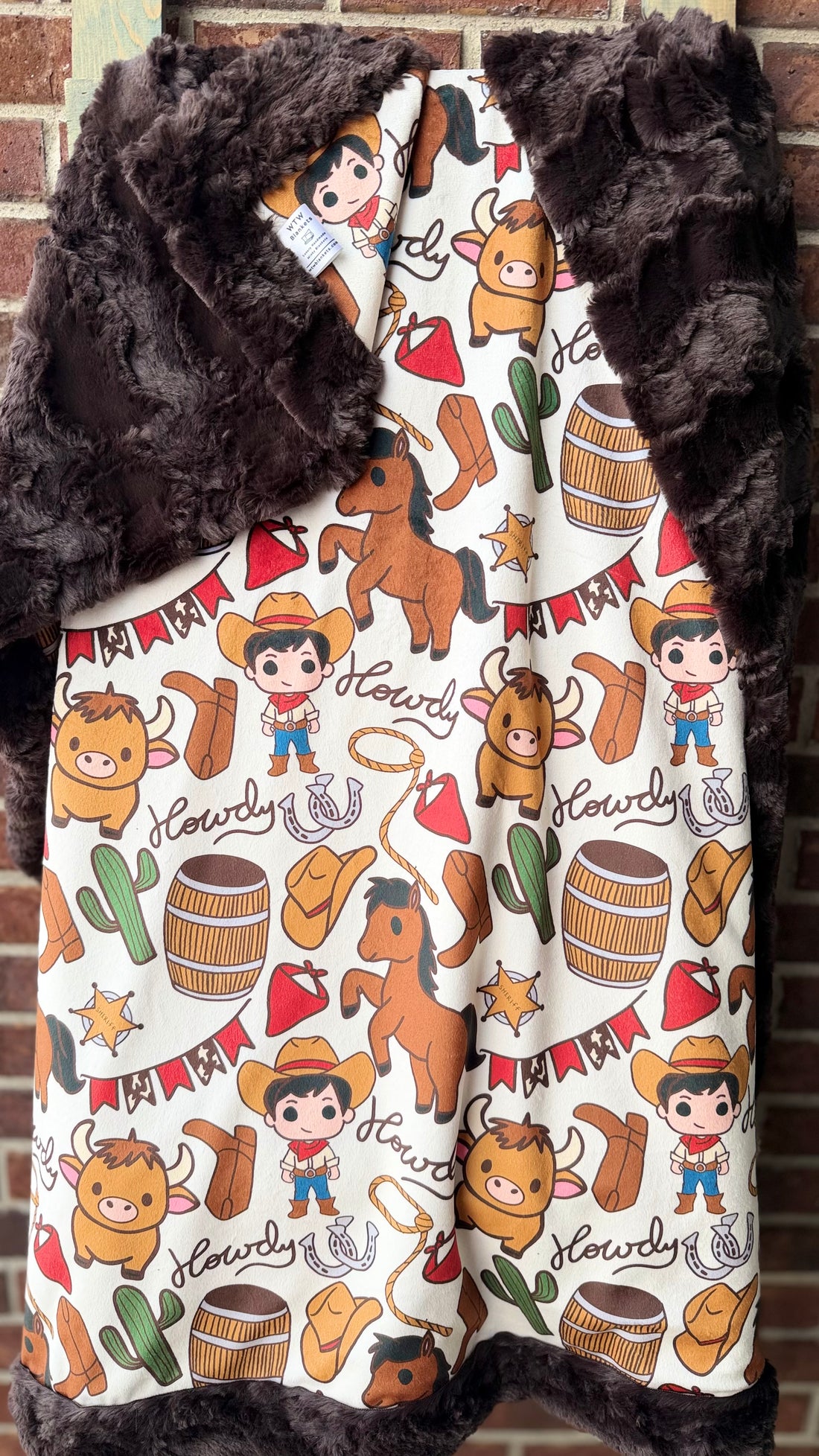 Cowboy HOWDY! - Luxury Minky Blanket - PRE-ORDER
