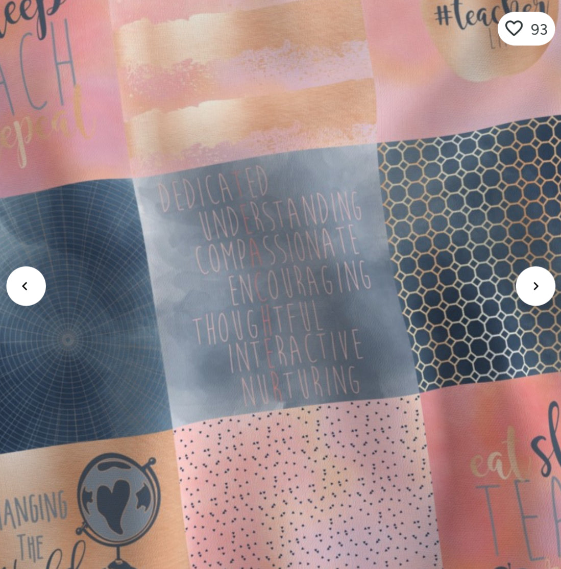 Teacher Life Chaos Coordinator - Peach - Navy Luxury Minky Blanket - pre-order