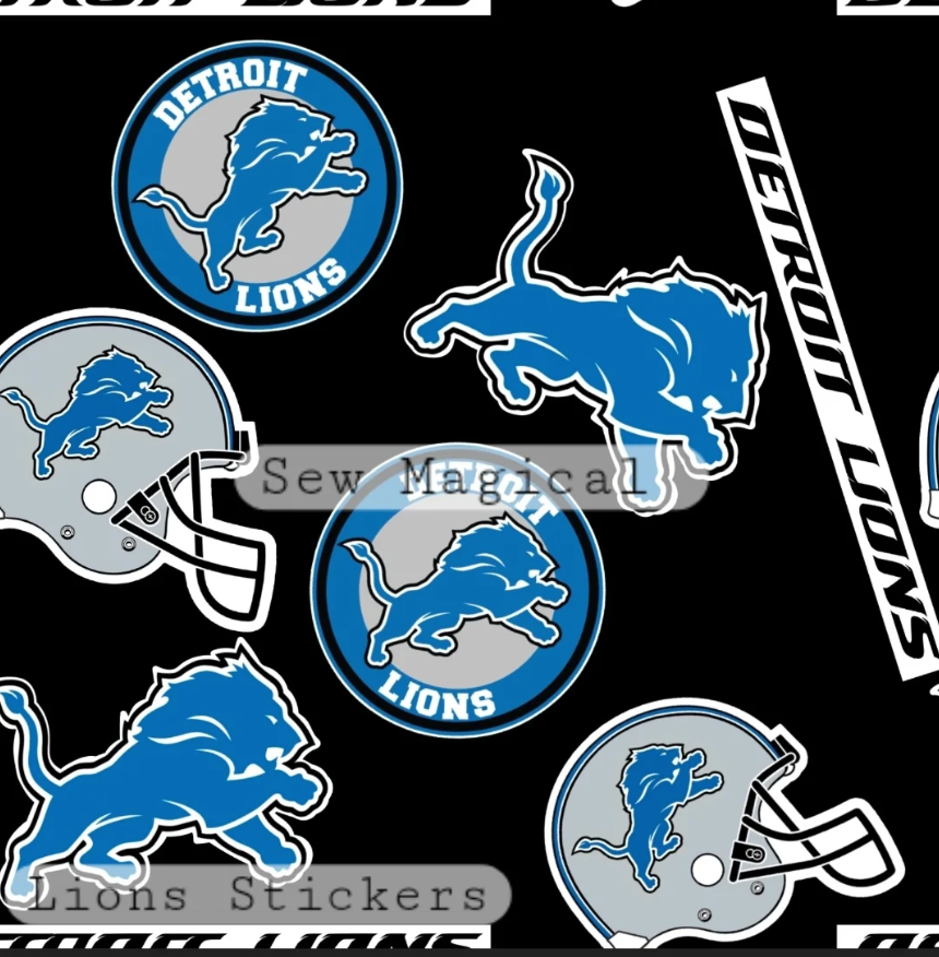 Detroit Lions Stickers - Luxury Minky Blanket (PRE-ORDER)