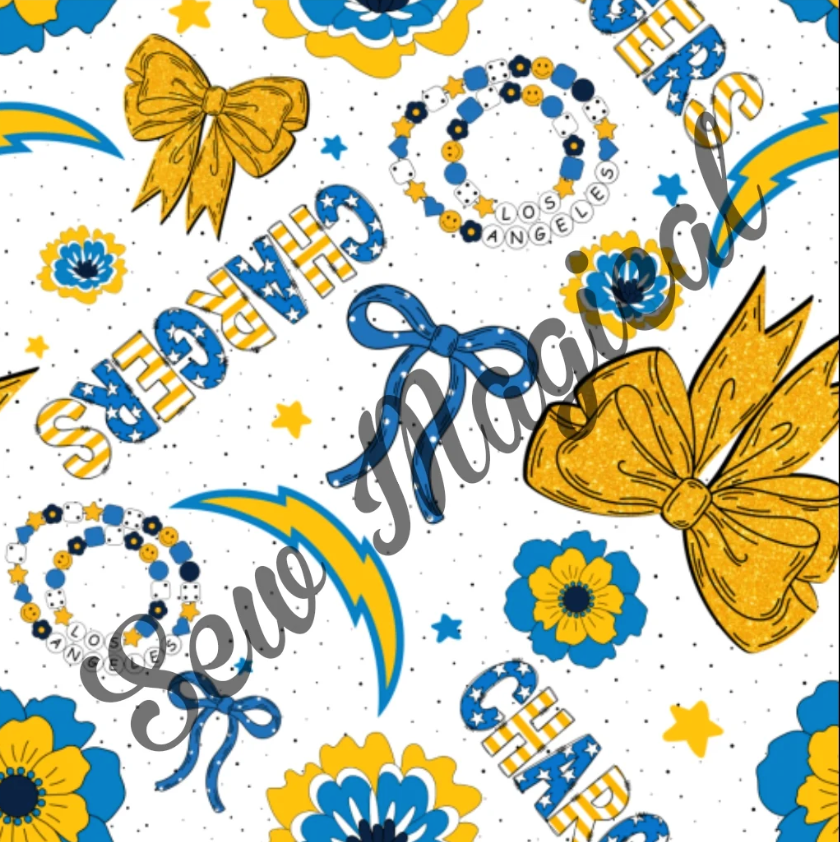 Chargers Bows - Luxury Minky Blanket (PRE-ORDER)