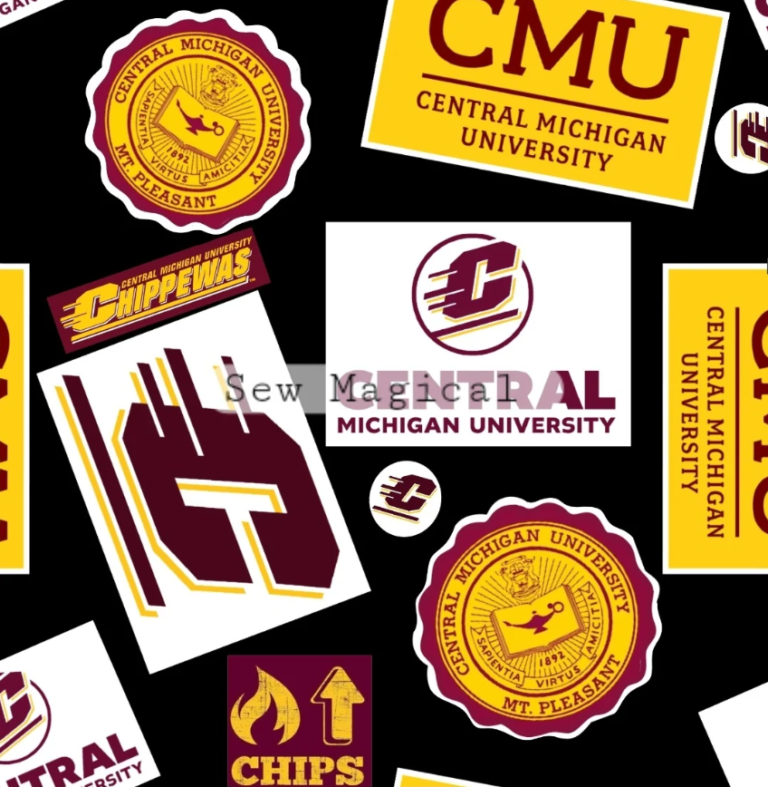 Central Mich U blk - Luxury Minky Blanket (PRE-ORDER)