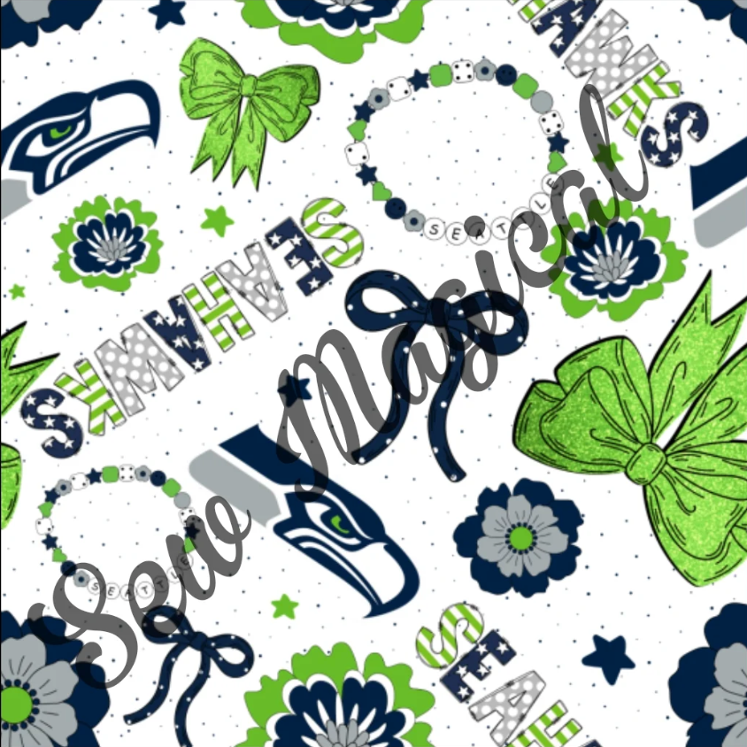 Seahawks Bows - Luxury Minky Blanket (PRE-ORDER)