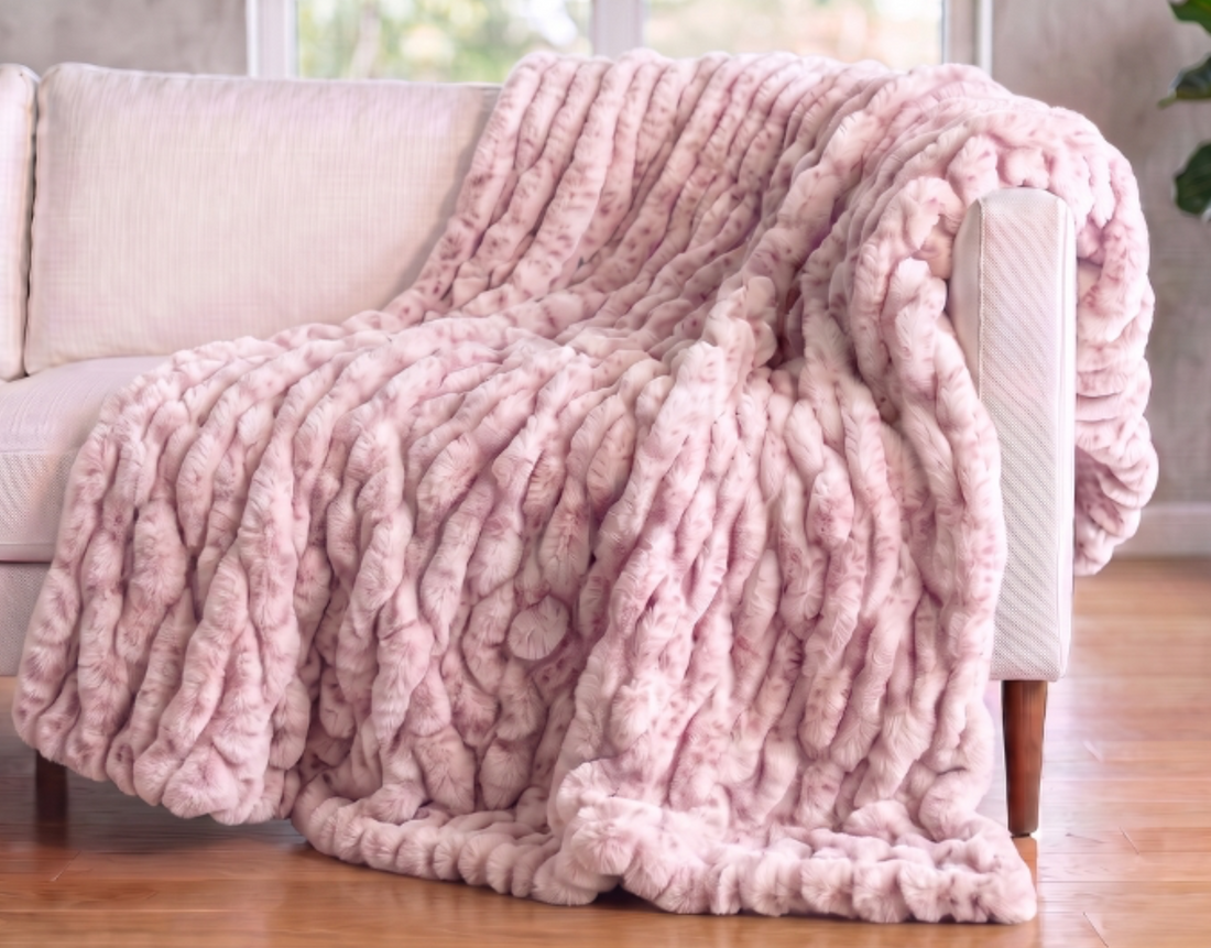 Woodrose Cheetah Sand SOLACE Premium Luxury Minky Blanket - Pre-Order