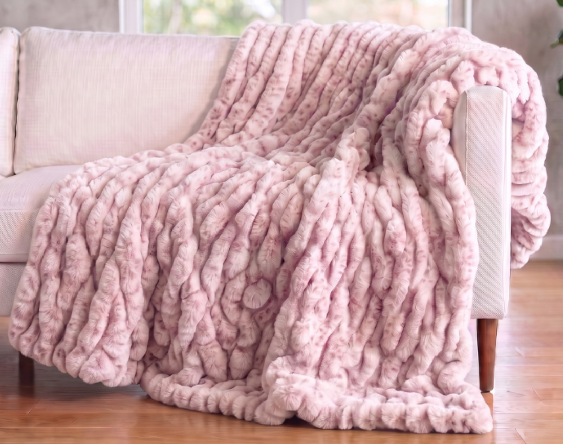 Woodrose Cheetah Sand SOLACE Premium Luxury Minky Blanket - Pre-Order
