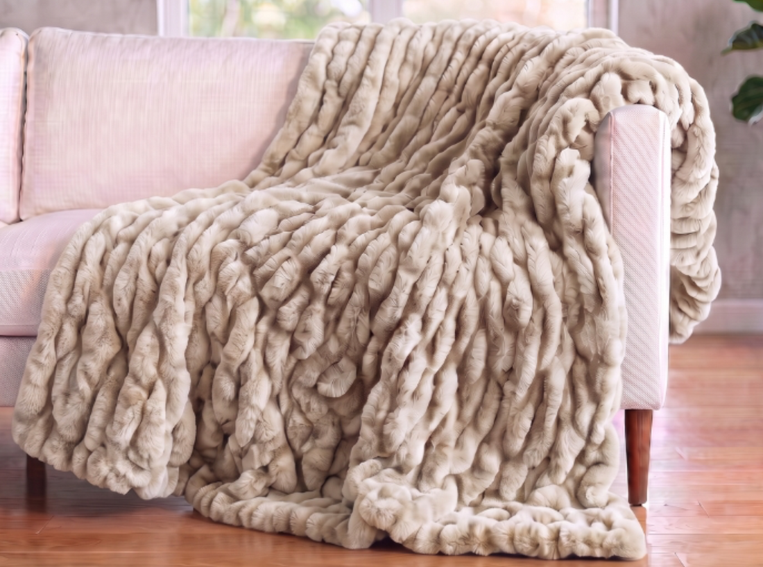 Vanilla Creme Enzo SOLACE Premium Luxury Minky Blanket - Pre-Order
