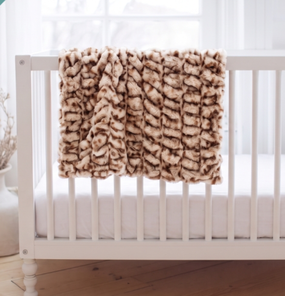 Woodland Cheetah Sand SOLACE Premium Luxury Minky Blanket - Pre-Order